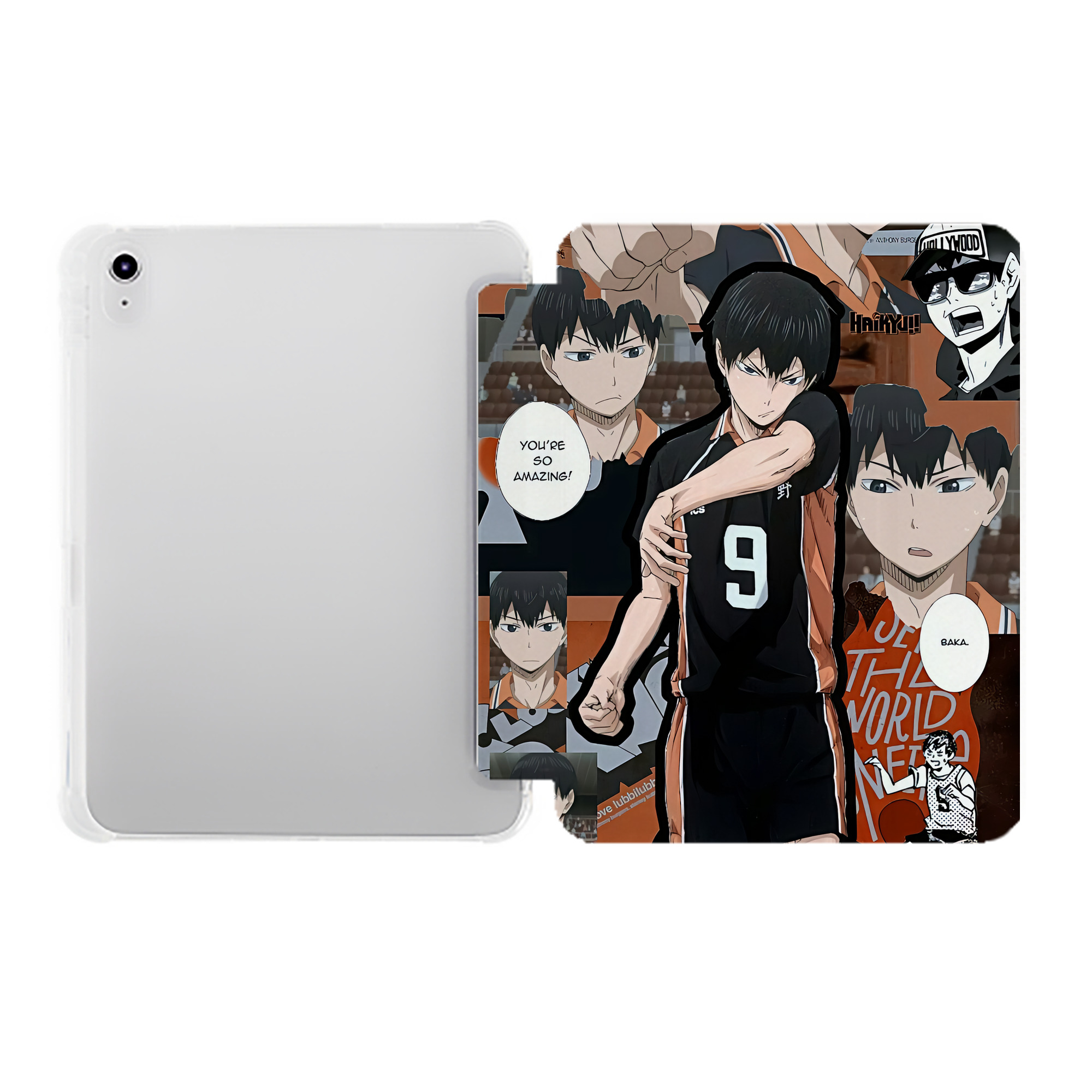 （画像用） ハイキュー!! Haikyu!! IPad ケース ペン収納付き 三つ折りスタンド PUレザー×シリコン 対応機種9.5/10.5/10.9インチ